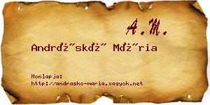Andráskó Mária névjegykártya