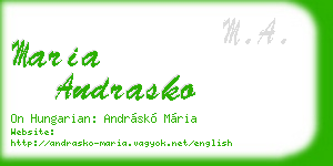 maria andrasko business card